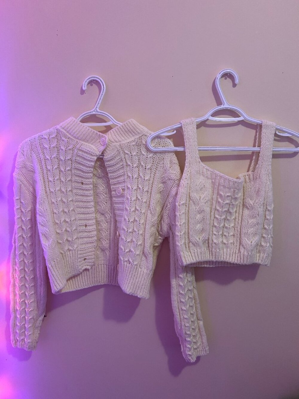 Cozy Crocheted Matching Cardigan + Tank Top